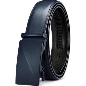 imageCHAOREN Mens Belt  Mens Ratchet Belt Leather 1 38quot for Dress Pant  Micro Adjustable Belt Fit EverywhereBlue