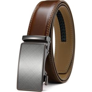 imageCHAOREN Mens Belt  Mens Ratchet Belt Leather 1 38quot for Dress Pant  Micro Adjustable Belt Fit EverywhereBrown