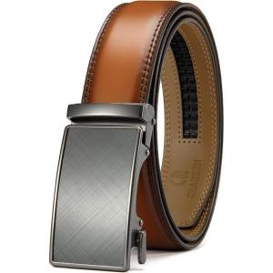 imageCHAOREN Mens Belt  Mens Ratchet Belt Leather 1 38quot for Dress Pant  Micro Adjustable Belt Fit EverywhereBrown Tan