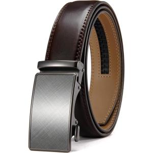imageCHAOREN Mens Belt  Mens Ratchet Belt Leather 1 38quot for Dress Pant  Micro Adjustable Belt Fit EverywhereCharcoal Burgundy