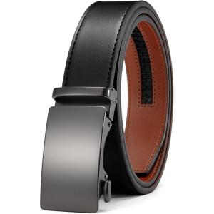 imageCHAOREN Mens Belt  Mens Ratchet Belt Leather 1 38quot for Dress Pant  Micro Adjustable Belt Fit EverywhereClassic Gun Black
