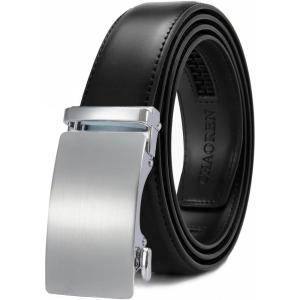 imageCHAOREN Mens Belt  Mens Ratchet Belt Leather 1 38quot for Dress Pant  Micro Adjustable Belt Fit EverywhereSilver Black