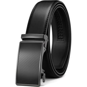 imageCHAOREN Mens Belt  Mens Ratchet Belt Leather 1 38quot for Dress Pant  Micro Adjustable Belt Fit EverywhereWeaven Texture Black