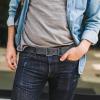 imageCHAOREN Full Grain Leather Belts for Men  Mens Belt for Jeans  Timeless Elegance for Casual DressDark Grey