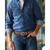 imageCHAOREN Full Grain Leather Belts for Men  Mens Belt for Jeans  Timeless Elegance for Casual DressDouble Tan
