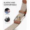 imageCHAOREN Golf Belts for Men  1 38quot Elastic Braided Stretch Mens Belts Casual  Fit Golf Pants Jeans ShortsSilver  Beige