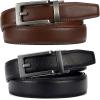 imageCHAOREN Mens Leather Ratchet Belt Pack of Two  Black One Size  Adjustable Scratch Resistant Luxury PackagingBlackBrown