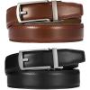 imageCHAOREN Mens Leather Ratchet Belt Pack of Two  Black One Size  Adjustable Scratch Resistant Luxury PackagingBlackCognac