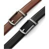 imageCHAOREN Mens Leather Ratchet Belt Pack of Two  Black One Size  Adjustable Scratch Resistant Luxury PackagingBlackCognac