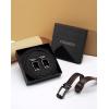 imageCHAOREN Mens Leather Ratchet Belt Pack of Two  Black One Size  Adjustable Scratch Resistant Luxury PackagingGunDark Brown