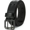 imageCHAOREN Full Grain Leather Belts for Men  Mens Belt for Jeans  Timeless Elegance for Casual DressDouble Black 35mm Width