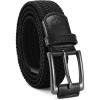 imageCHAOREN Golf Belts for Men  1 38quot Elastic Braided Stretch Mens Belts Casual  Fit Golf Pants Jeans ShortsGun Metal  Black