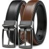 imageCHAOREN Mens Belts Leather 1 Pack  125quot Reversible Belts for Men for Dress Pants  One Belt Two ColorsBlackCharcoal Cognac