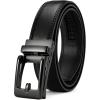 imageCHAOREN Ratchet Kids Belt Dress Boys Leather Belt Adjustable for Casual and Formal WearBlack