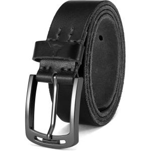 imageCHAOREN Full Grain Leather Belts for Men  Mens Belt for Jeans  Timeless Elegance for Casual DressCowhide Black