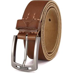 imageCHAOREN Full Grain Leather Belts for Men  Mens Belt for Jeans  Timeless Elegance for Casual DressCowhide Brown