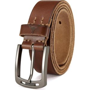 imageCHAOREN Full Grain Leather Belts for Men  Mens Belt for Jeans  Timeless Elegance for Casual DressCowhide Dark Brown