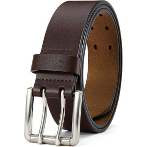 imageCHAOREN Full Grain Leather Belts for Men  Mens Belt for Jeans  Timeless Elegance for Casual DressDouble Brown