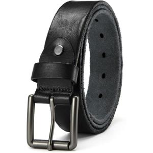 imageCHAOREN Full Grain Leather Belts for Men  Mens Belt for Jeans  Timeless Elegance for Casual DressHammered Black