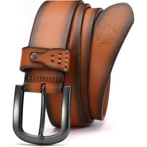 imageCHAOREN Full Grain Leather Belts for Men  Mens Belt for Jeans  Timeless Elegance for Casual DressTop Grain Light Brown