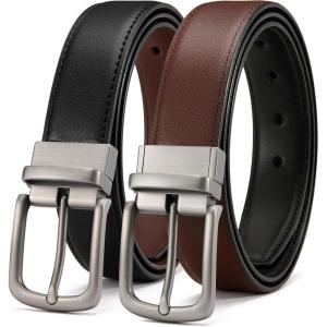 imageCHAOREN Mens Belts Leather 1 Pack  125quot Reversible Belts for Men for Dress Pants  One Belt Two ColorsBlackBrown