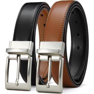 imageCHAOREN Mens Belts Leather 1 Pack  125quot Reversible Belts for Men for Dress Pants  One Belt Two ColorsBlackOrange Brown