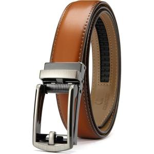 imageCHAOREN Mens Dress Belt  Ratchet Belt Leather 1 14quot Comfort Click  Perfect Companion to Mens Dress ShoesBrown