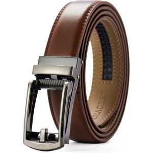 imageCHAOREN Mens Dress Belt  Ratchet Belt Leather 1 14quot Comfort Click  Perfect Companion to Mens Dress ShoesCognac