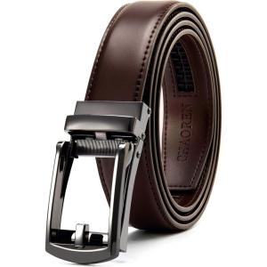imageCHAOREN Mens Dress Belt  Ratchet Belt Leather 1 14quot Comfort Click  Perfect Companion to Mens Dress ShoesDark Brown