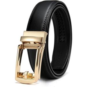 imageCHAOREN Mens Dress Belt  Ratchet Belt Leather 1 14quot Comfort Click  Perfect Companion to Mens Dress ShoesGold