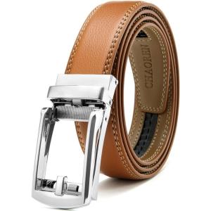 imageCHAOREN Mens Dress Belt  Ratchet Belt Leather 1 14quot Comfort Click  Perfect Companion to Mens Dress ShoesLight Brown