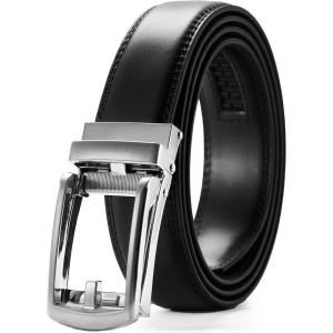 imageCHAOREN Mens Dress Belt  Ratchet Belt Leather 1 14quot Comfort Click  Perfect Companion to Mens Dress ShoesSilver