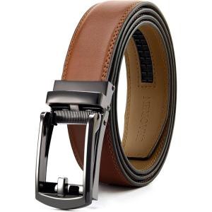 imageCHAOREN Mens Dress Belt  Ratchet Belt Leather 1 14quot Comfort Click  Perfect Companion to Mens Dress ShoesTan