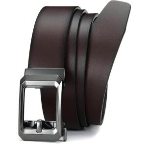 imageCHAOREN Ratchet Belts for Men  15quot Mens Belts Genuine Leather for Causual Jeans  Versatile Fit Customizable StyleDark Brown