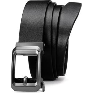 imageCHAOREN Ratchet Belts for Men  15quot Mens Belts Genuine Leather for Causual Jeans  Versatile Fit Customizable StyleRaven