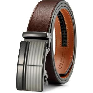 imageCHAOREN Ratchet Belts for Men  Leather Belt Men for Jeans Casual Dress 1 38quot  Micro Adjustable Belt Fit EverywhereCross  Dark Brown