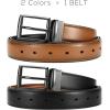 imageCHAOREN Boys Belt Most Size Kids 1 14quot Dress Reversible Belt for Youth  One Leather Belt Two StyleBrownBlack