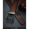 imageCHAOREN Leather Ratchet Belt Men  Mens Belts Casual Accessories for Every Occasion 35mmBrown