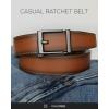 imageCHAOREN Leather Ratchet Belt Men  Mens Belts Casual Accessories for Every Occasion 35mmUmber