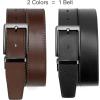 imageReversible Belts for Men CHAOREN Leather Jeans Belt 1 38quot Black ampamp Brown Adjustable Trim to Fit BlackDark Brown 38 Fits Pants Size 36