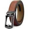 imageCHAOREN Ratchet Boys Belt Kids Dress Leather Belt with Click Closure Adjustable for Casual and Formal WearSummer Tan