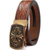 imageCHAOREN Ratchet Western Belt  1 38quot Cowboy Belts for Men Casual Jeans  Micro Adjustable Belt Fit EverywhereWestern Flower  Brown