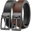 imageReversible Belts for Men CHAOREN Leather Jeans Belt 1 38quot Black ampamp Brown Adjustable Trim to Fit BlackDark Brown 38 Fits Pants Size 36