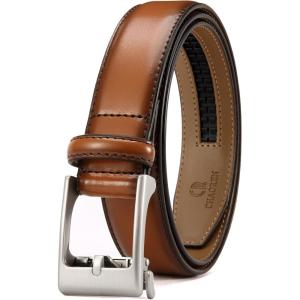 imageCHAOREN Boys Belt  1 18quot Ratchet Kids leather Belt  Perfect Companion to Kids Dress Shoes and Casual WearDark Brown