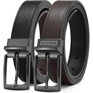 imageCHAOREN Boys Belt Most Size Kids 1 14quot Dress Reversible Belt for Youth  One Leather Belt Two StyleBlackDark Brown