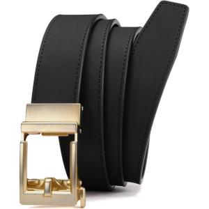 imageCHAOREN Leather Ratchet Belt Men  Mens Belts Casual Accessories for Every Occasion 35mmEbony
