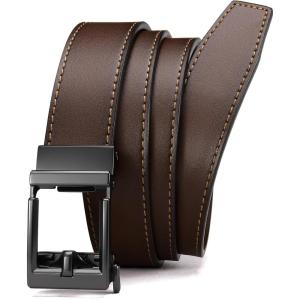 imageCHAOREN Leather Ratchet Belt Men  Mens Belts Casual Accessories for Every Occasion 35mmSepia