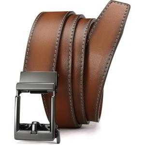 imageCHAOREN Leather Ratchet Belt Men  Mens Belts Casual Accessories for Every Occasion 35mmUmber
