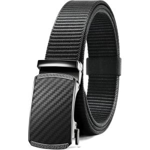 imageCHAOREN Ratchet Belts for Men  Casual Web Nylon Mens Belt 1 38quot  Adjustable and Durable for JeansBlackCarbon Fiber Imperial