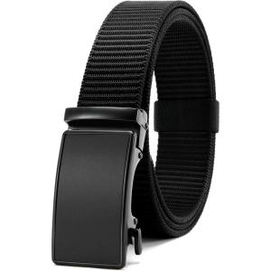 imageCHAOREN Ratchet Belts for Men  Casual Web Nylon Mens Belt 1 38quot  Adjustable and Durable for JeansBlackEssential Matte